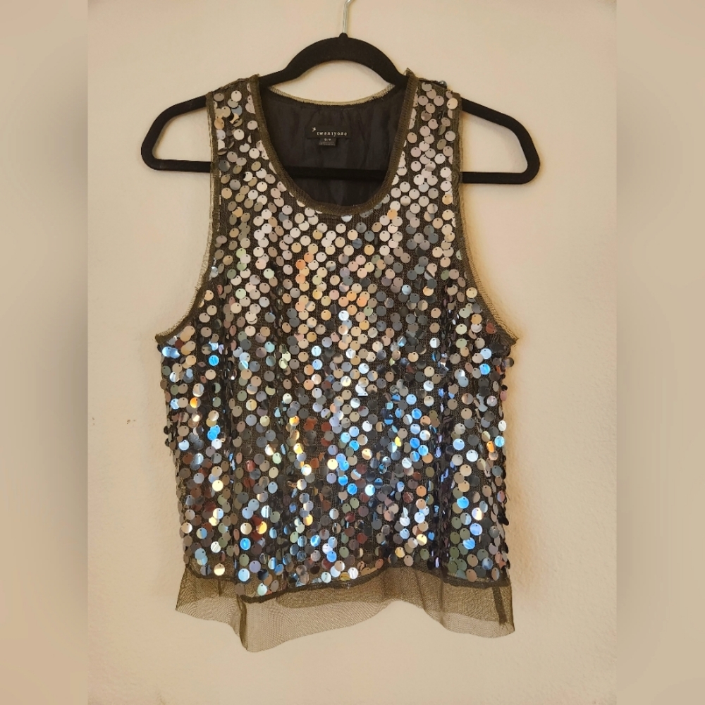 Festive Tank Top - big sequins - Shimmer, Shine and Smile all day and night!